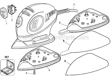 Page A Diagram and Parts List for 11680 Type 2 Black and Decker Sander Polisher